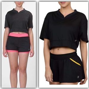 Sofibella Women’s Black Phoenix Tennis Crop Top